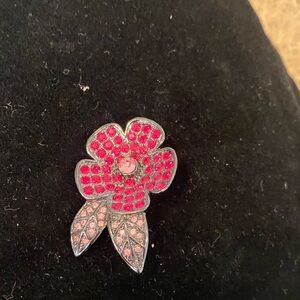 Givenchy Pavé Flower Crystal Brooch
